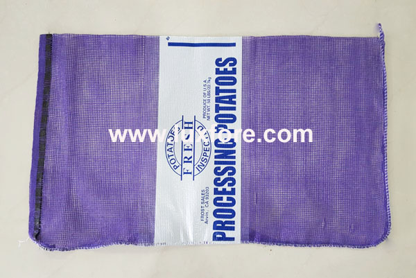 Purple Mesh Potato Bag with Printing